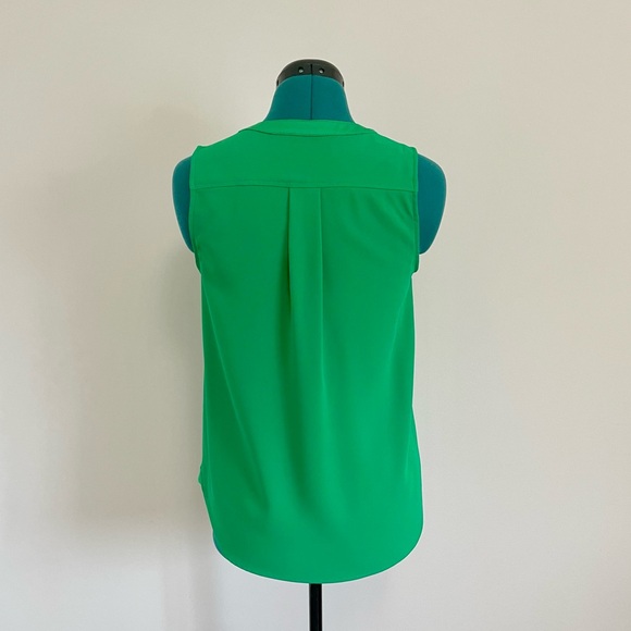 Trina Turk Sleeveless V-Neck Blouse in Emerald Green - Picture 3 of 6